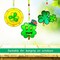 St. Patrick’s Day Shamrock Sun Catchers DIY Window Paint Art Kit – 32pcs Lucky Shamrock, Four-Leaf Clover & Rainbow Decorations for Party Favors, Crafts & Gifts